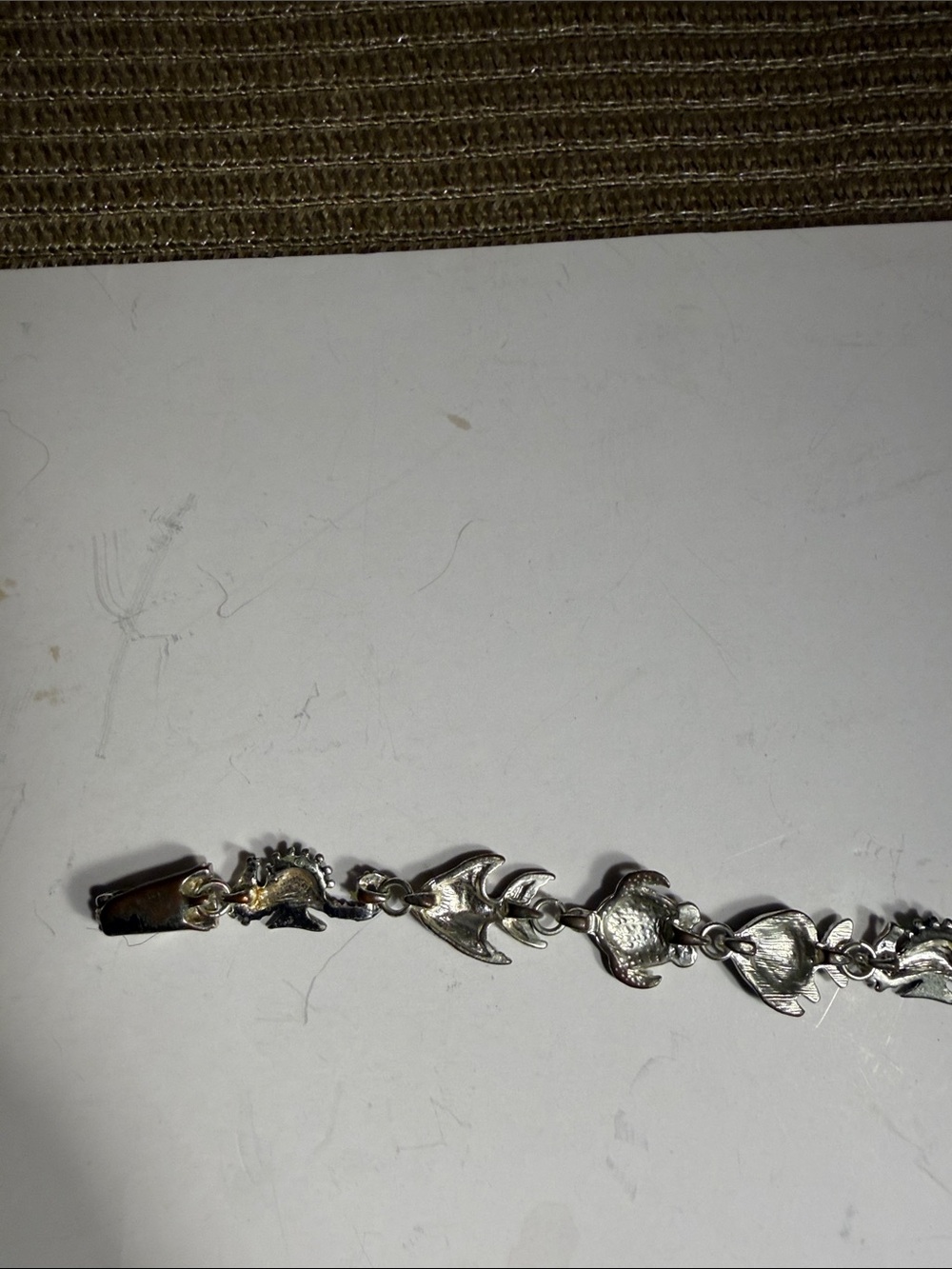 Vintage Enamel Sea Life Bracelet Fish Seahorse Turtle Coastal Beach Jewelry - Picture 6 of 8